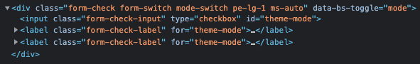 Theme mode switch markup